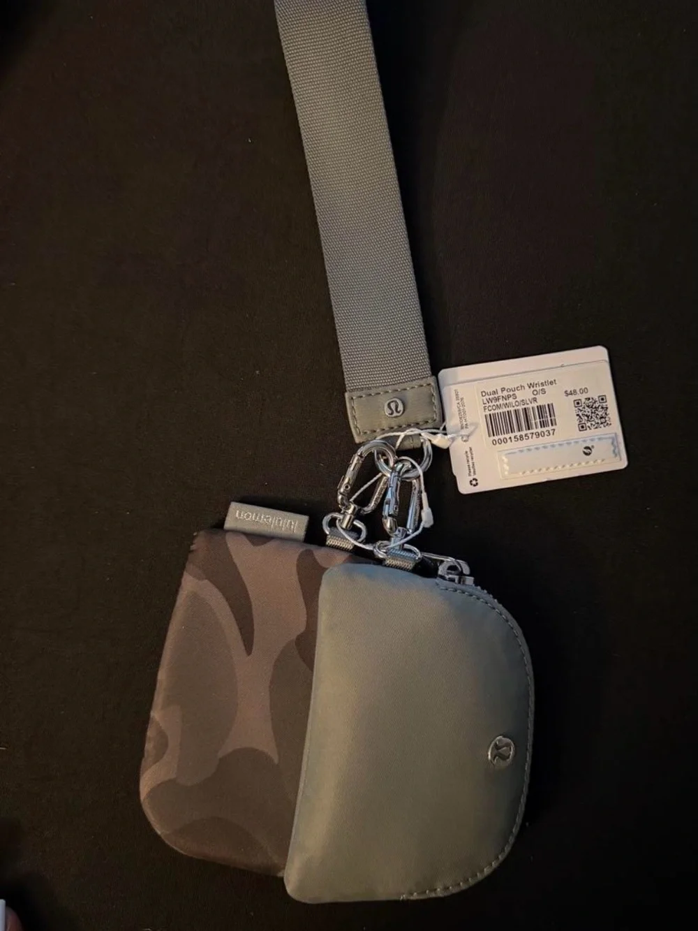 lululemon athletica Dual Pouch Wristlet in Gray and Olive Camo